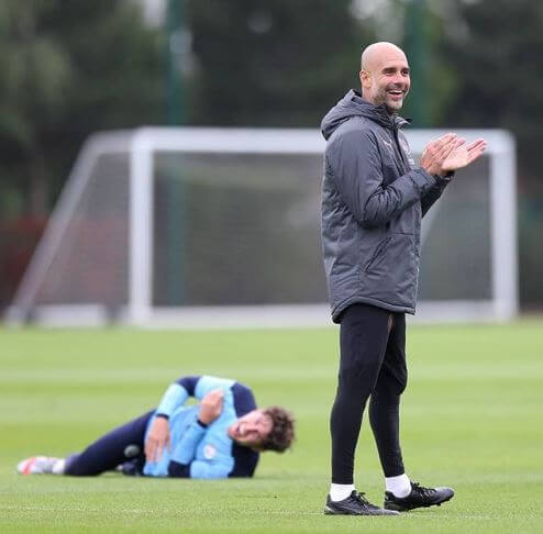 Valentina Guardiola's father, Pep Guardiola in the field.